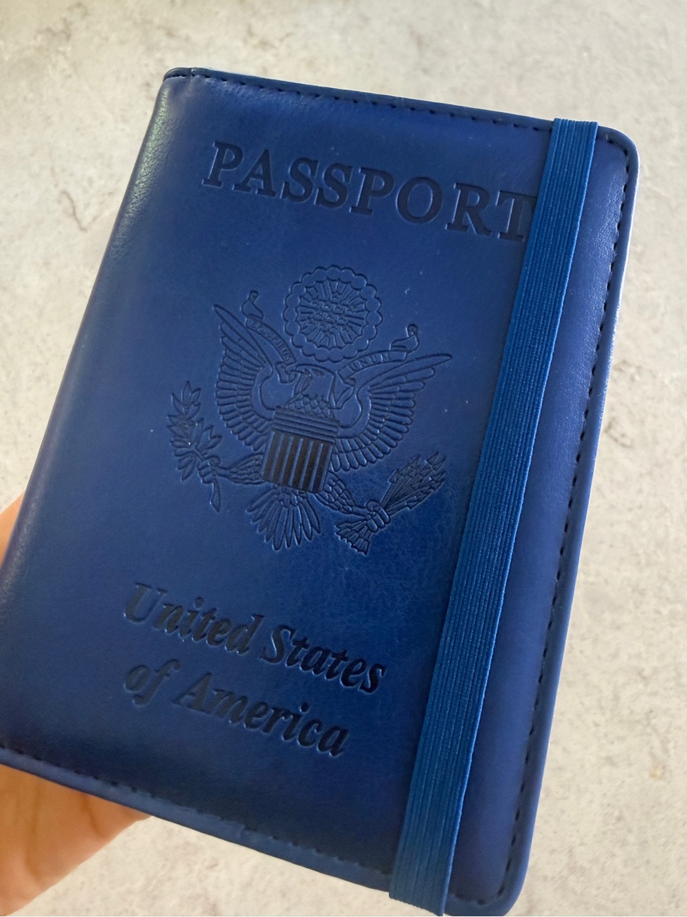 New Blue Passport Cover Travel Wallet unisex faux leather